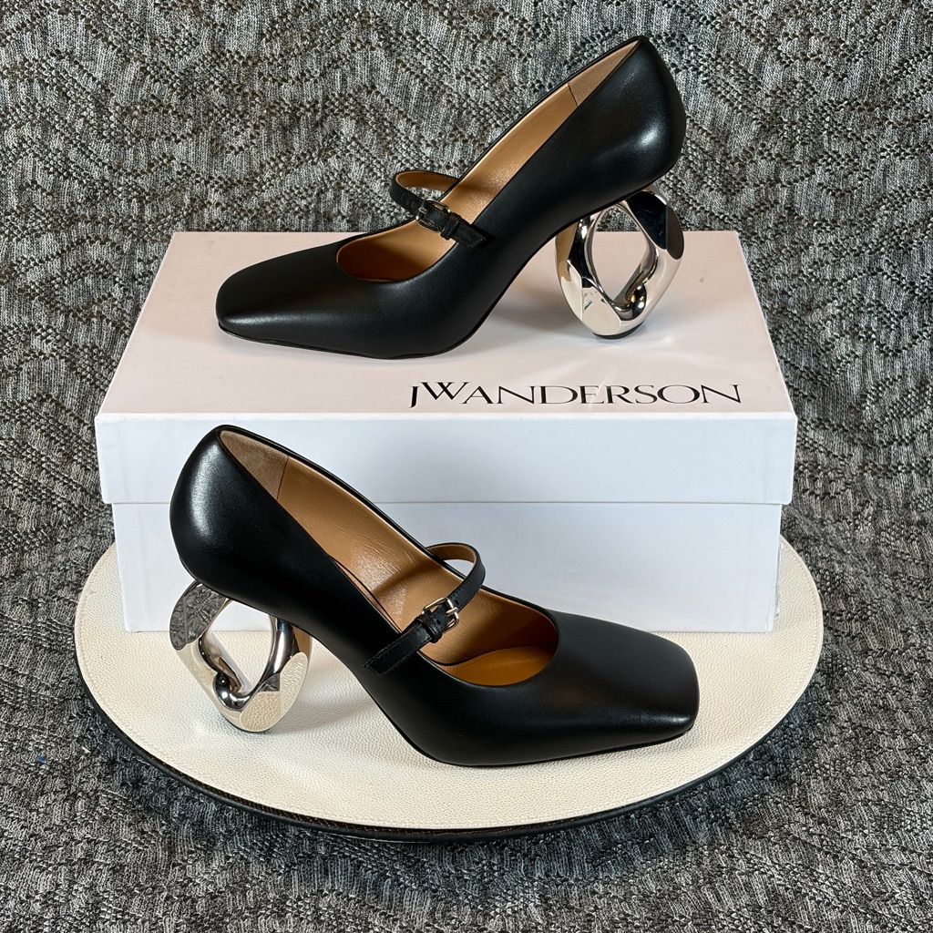Jw Anderson Chain Heel Pump Black Calf